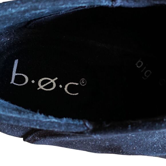 Born BOC Settle Black Leather Suede Slouch Ruched Ankle Boots 11 - Picture 8 of 16